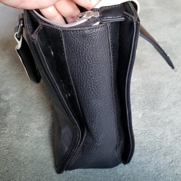 EUC Calvin Klein black/white leather tote bag - Picture 7 of 8